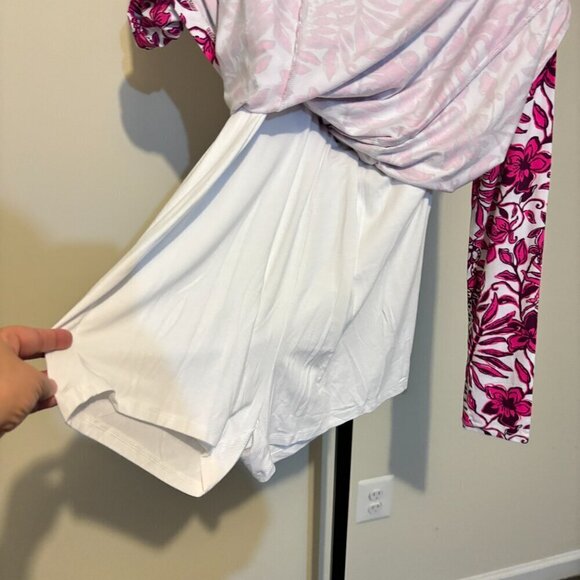 Lilly Pulitzer Anne Skirted Romper Dress Elderflower Blossom Pink Floral - Picture 12 of 16